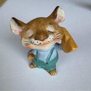 Vintage Homco Home Interior Mouse with Cheese Farmer Mouse